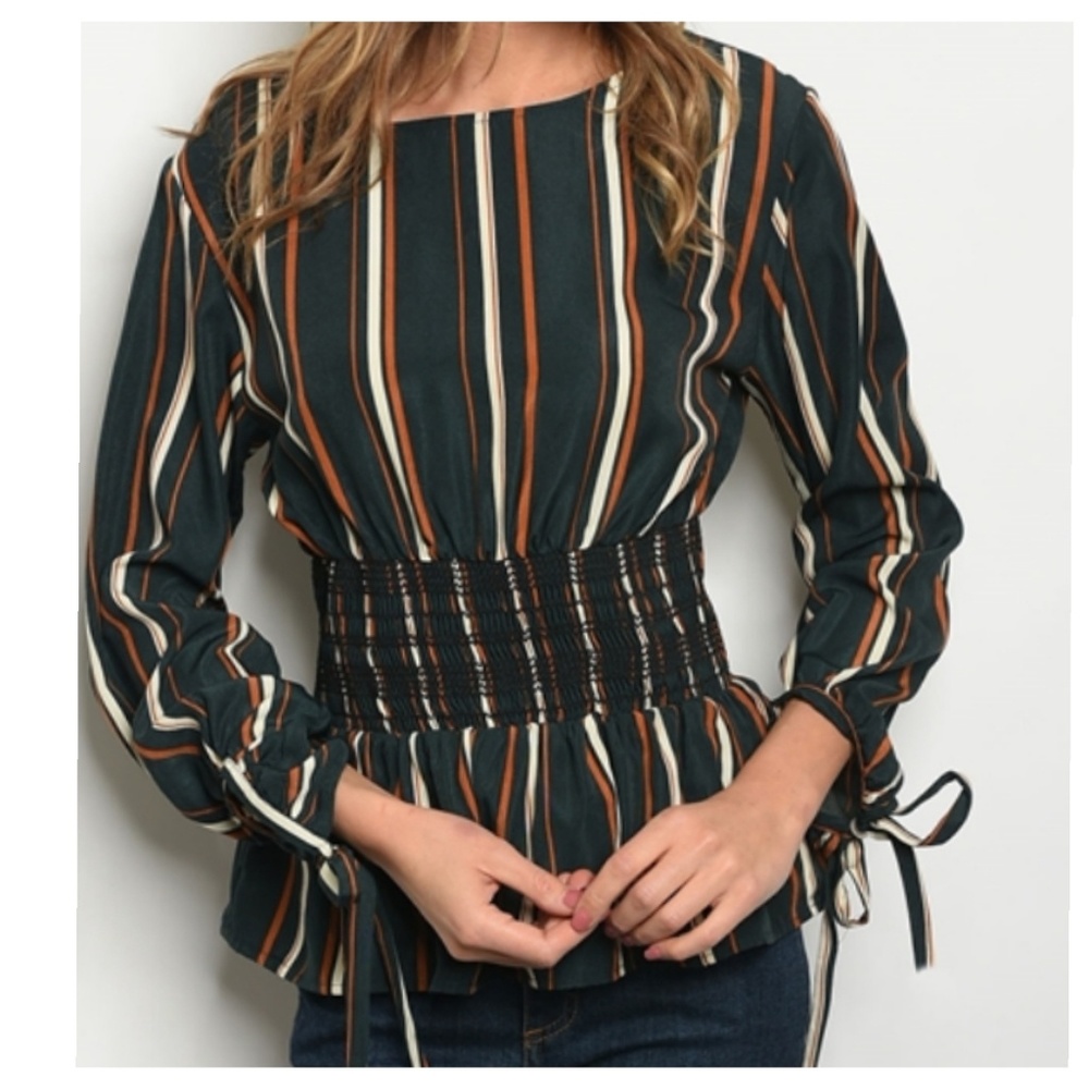 Green Striped Top